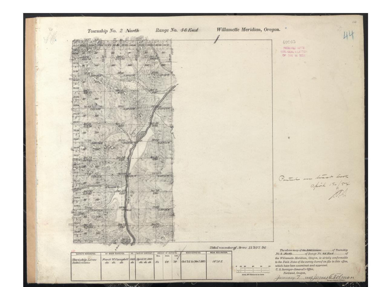 General Land Office township plat, 1883